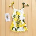 Lemon Printing Camisole Tassel Dress For Baby Girl