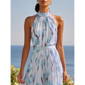 Womens Swing-Style Halterneck Printed Dress